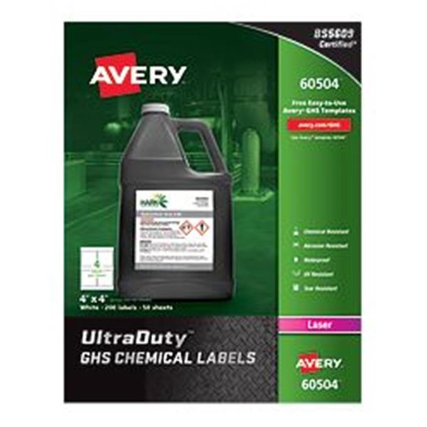 Avery Dennison Avery-Dennison UltraDuty GHS Chemical Labels, White - 4 x 4 in. AV33395